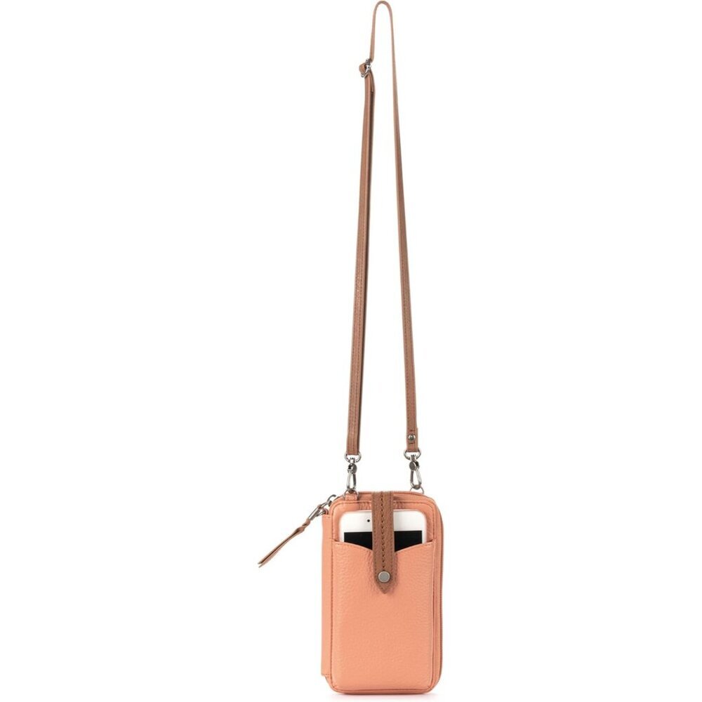 Leather Crossbody Bag Womens Vegan Certified Compact Phone Wallet Travel
